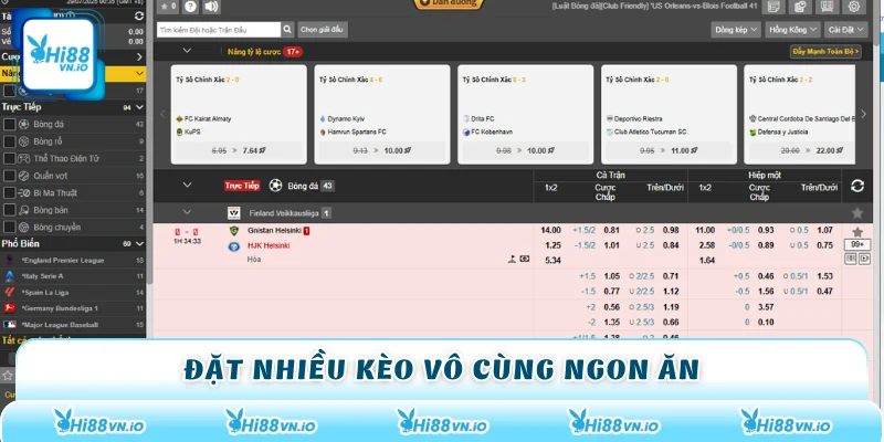 Đặt nhiều kèo vô cùng ngon ăn